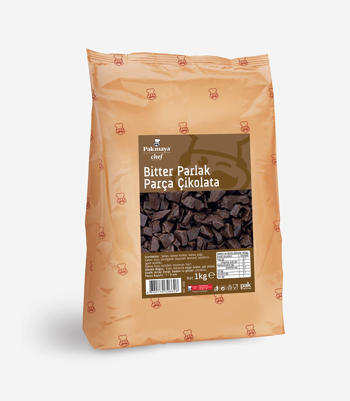 Chef Bitter Parlak Parça Çikolata